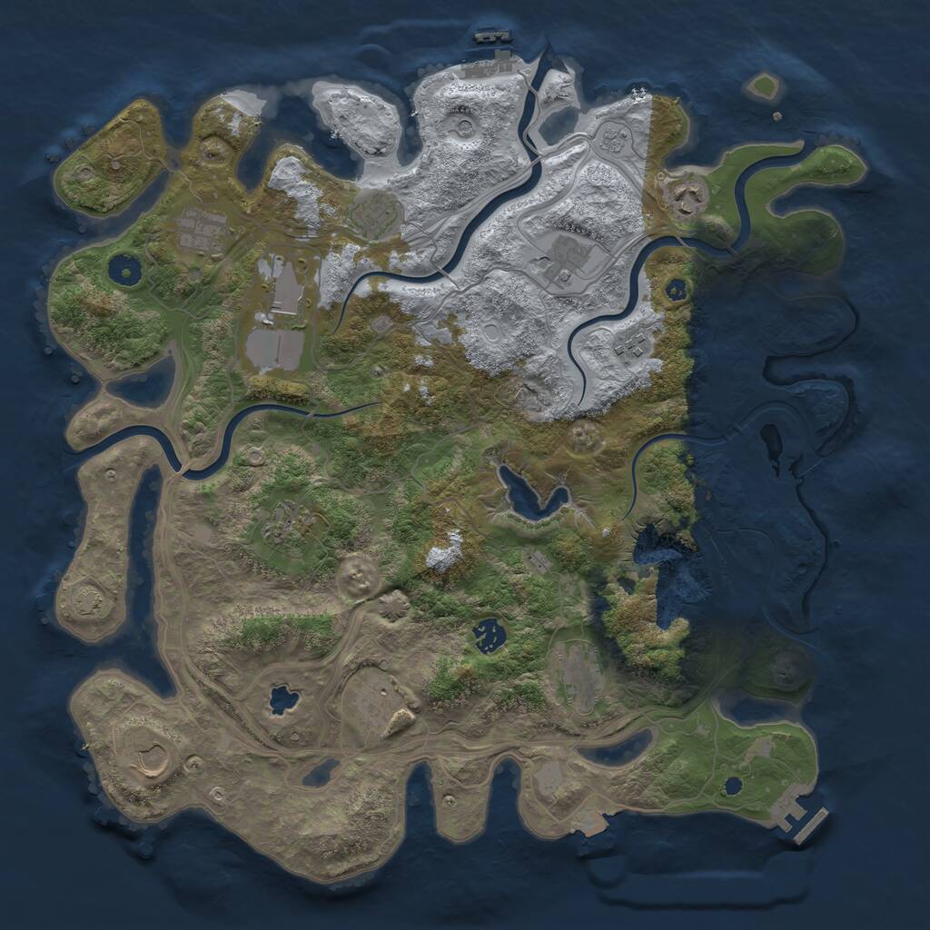 Rust Map: Procedural Map, Size: 4250, Seed: 27651, 17 Monuments