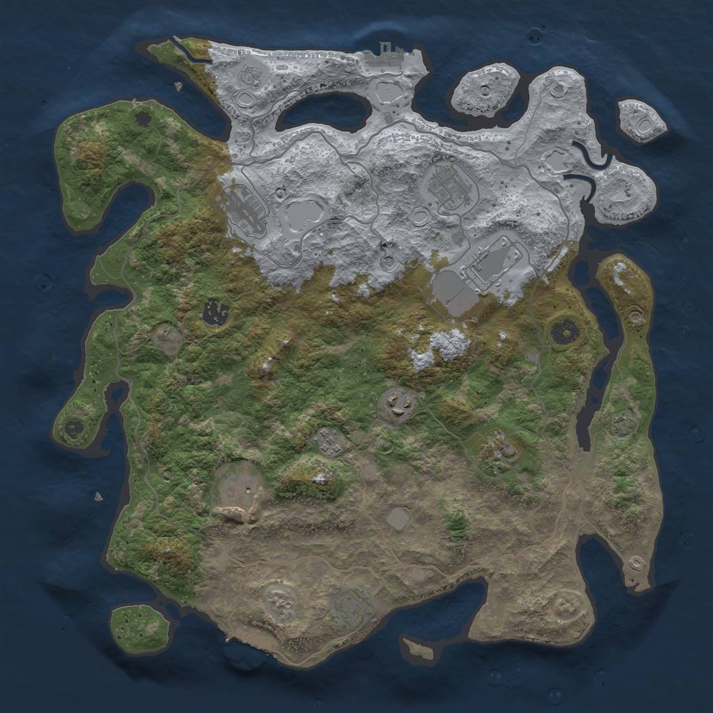 Rust Map: Procedural Map, Size: 4000, Seed: 426916, 17 Monuments