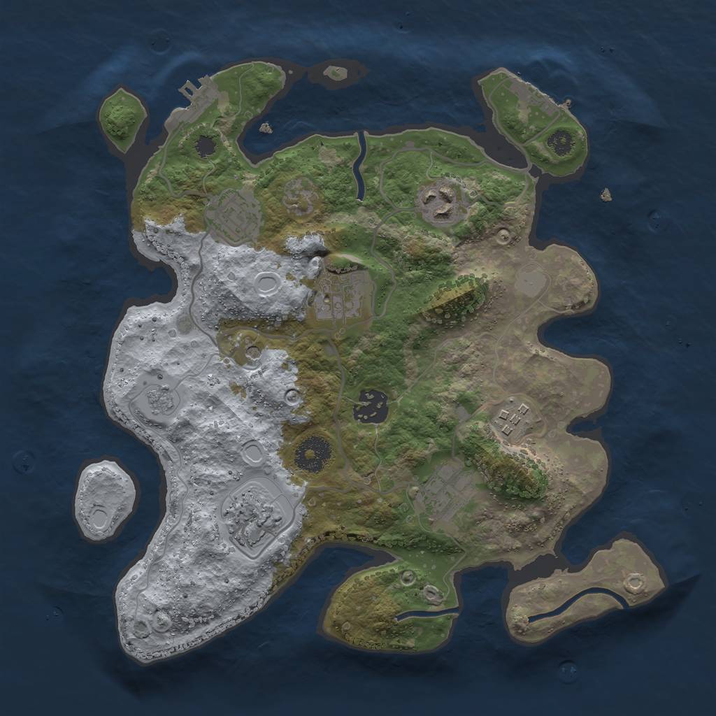 Rust Map: Procedural Map, Size: 3000, Seed: 1677890642, 14 Monuments