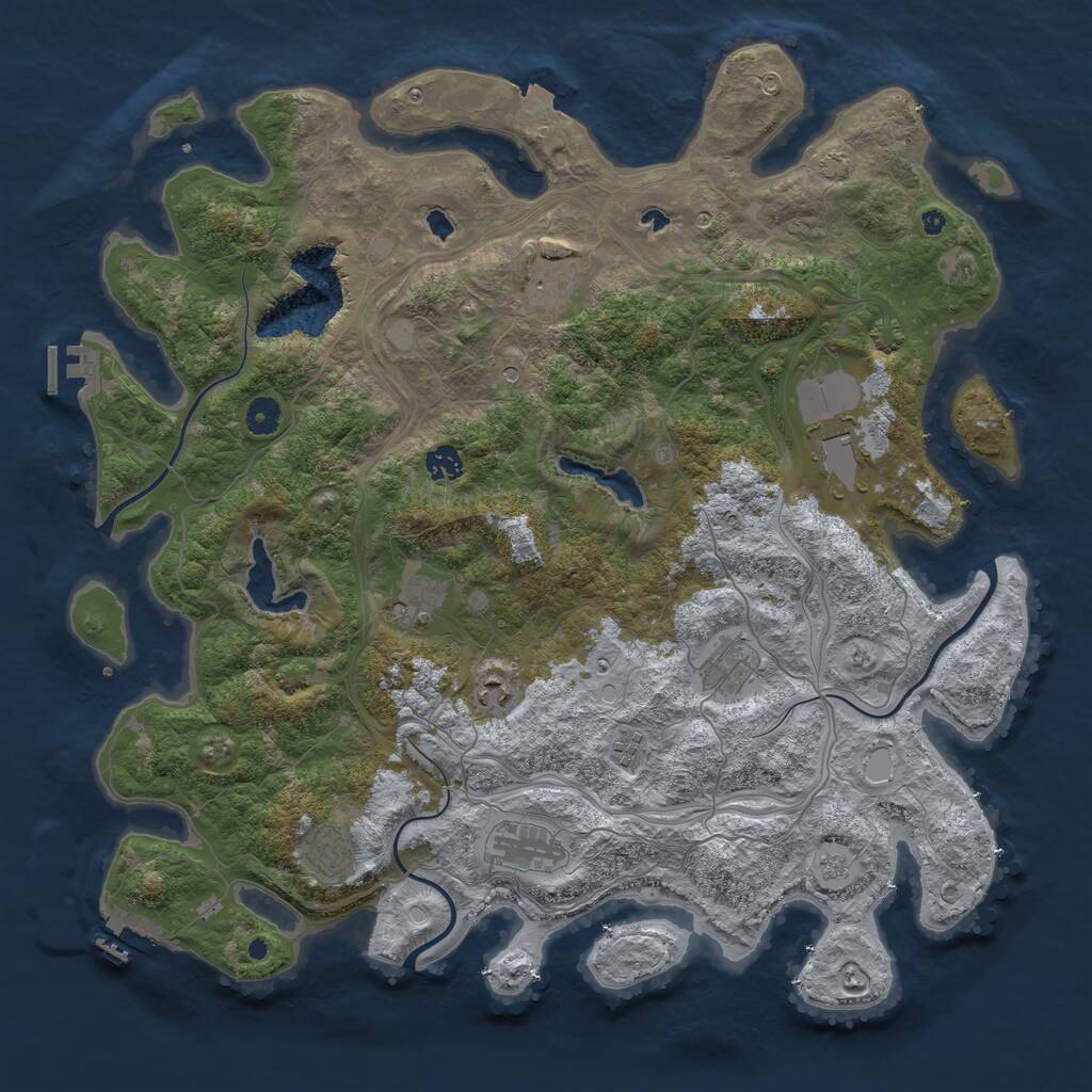 Rust Map: Procedural Map, Size: 4500, Seed: 2032981579, 15 Monuments