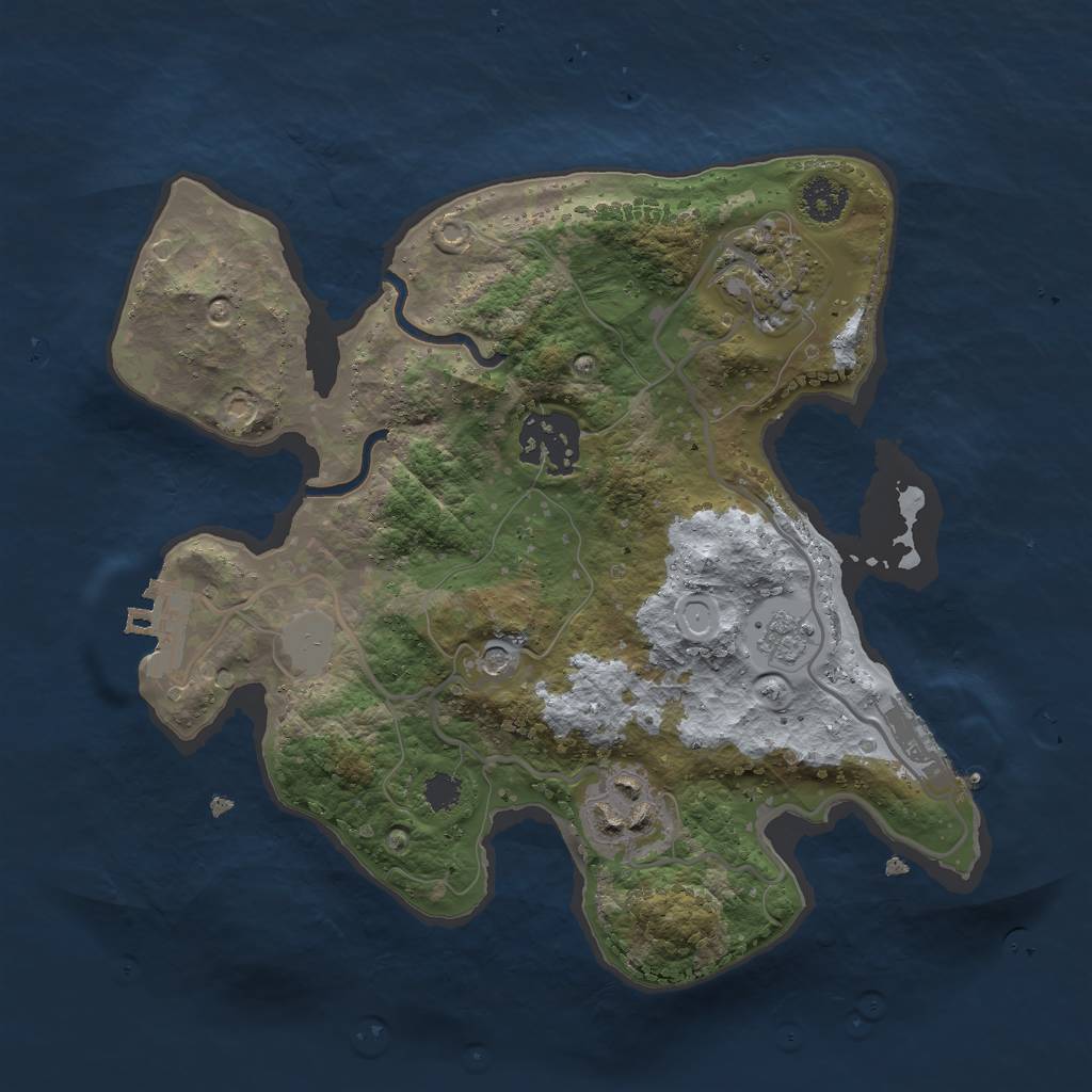 Rust Map: Procedural Map, Size: 2500, Seed: 835287778, 10 Monuments