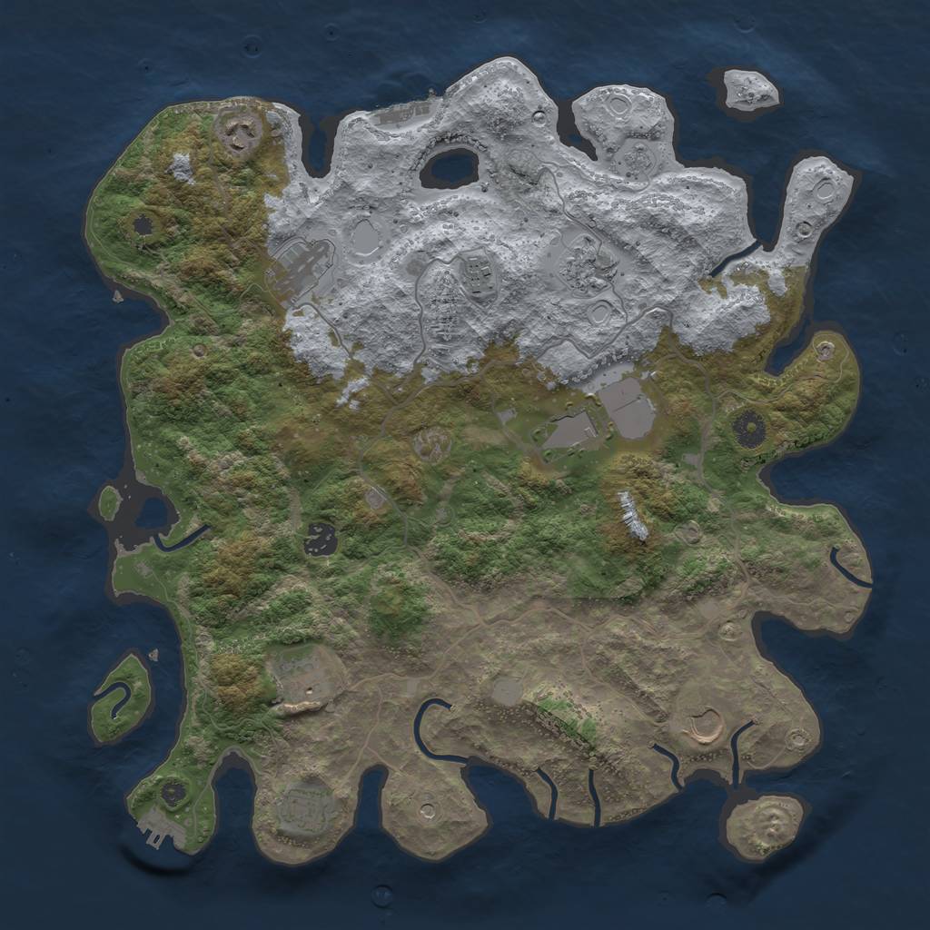 Rust Map: Procedural Map, Size: 4000, Seed: 904045, 16 Monuments