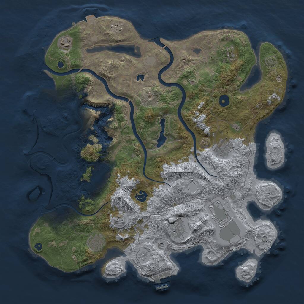 Rust Map: Procedural Map, Size: 4000, Seed: 847085, 15 Monuments