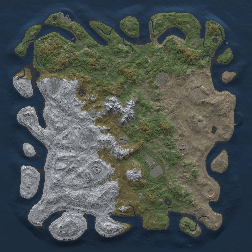 Rust Map: Procedural Map, Size: 5000, Seed: 6998320, 17 Monuments