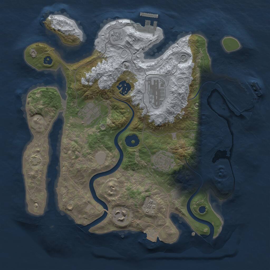 Rust Map: Procedural Map, Size: 3000, Seed: 14339, 12 Monuments
