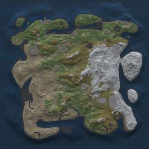 Thumbnail Rust Map: Procedural Map, Size: 3500, Seed: 2068869092, 15 Monuments