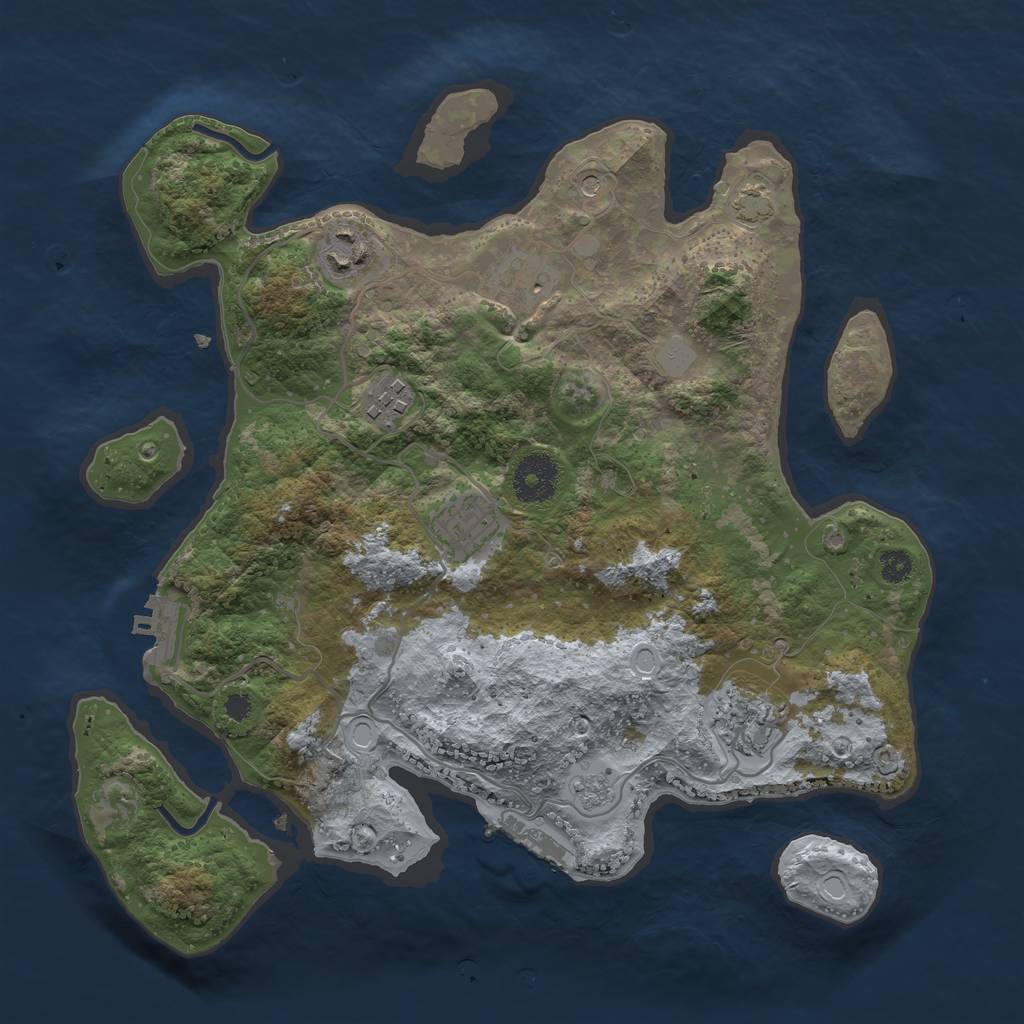 Rust Map: Procedural Map, Size: 3250, Seed: 1439529799, 13 Monuments