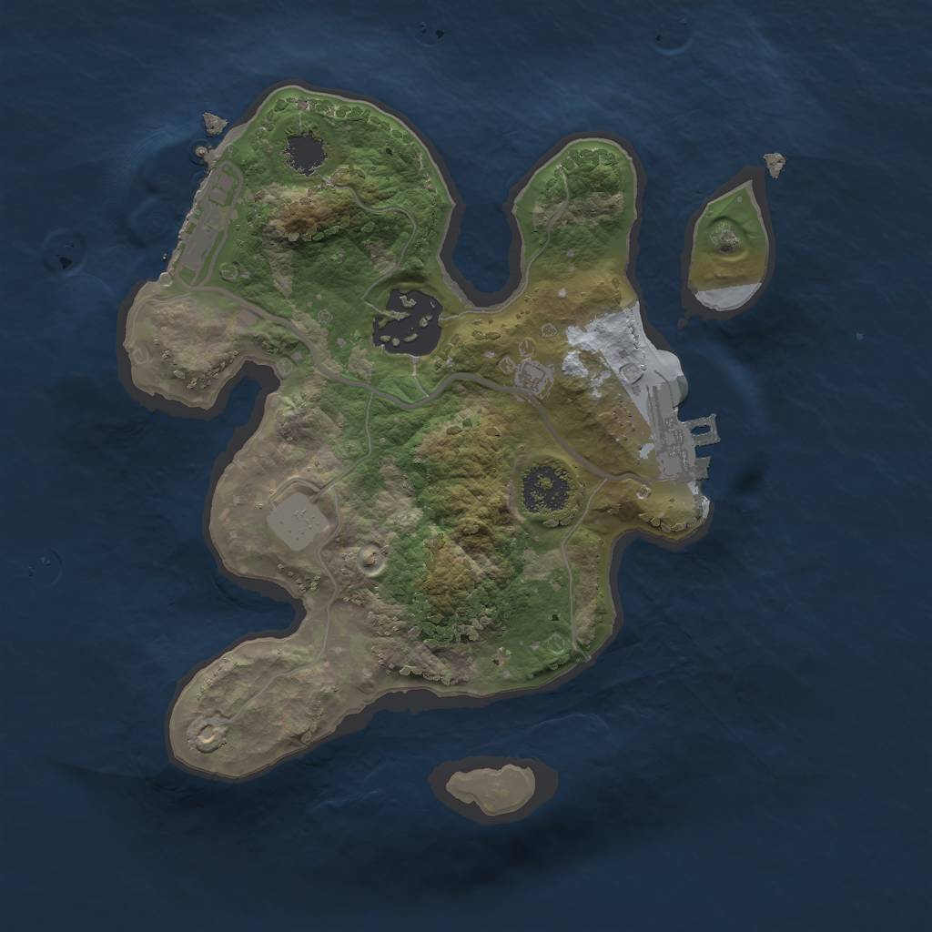 Rust Map: Procedural Map, Size: 2000, Seed: 425441596, 6 Monuments