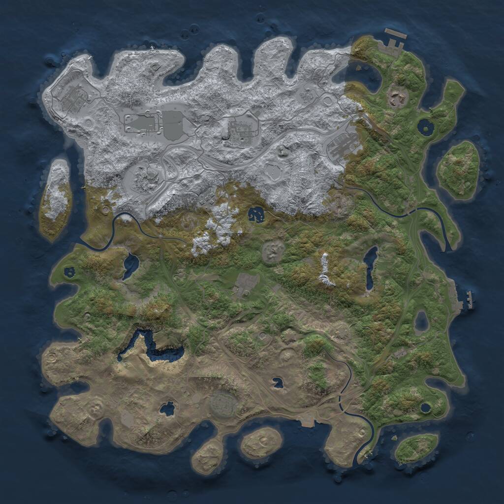 Rust Map: Procedural Map, Size: 4500, Seed: 852941772, 16 Monuments