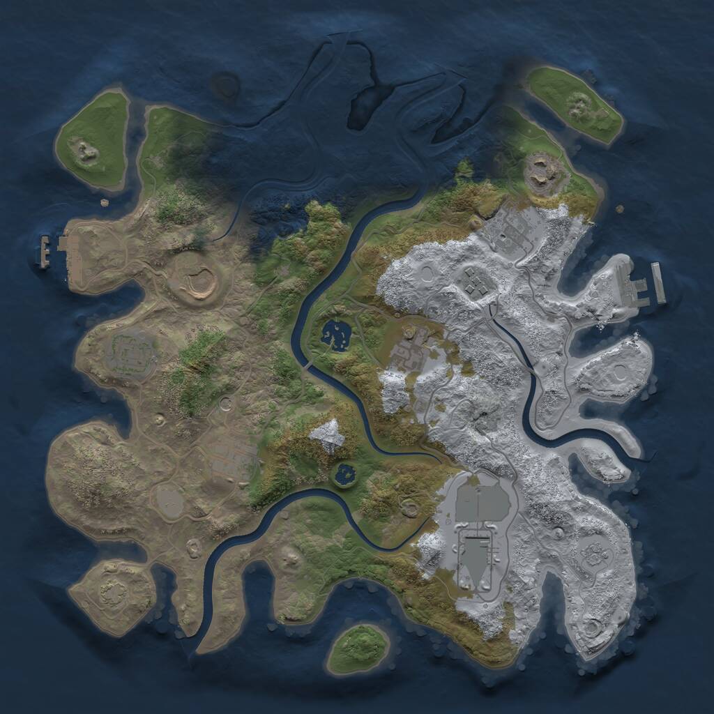 Rust Map: Procedural Map, Size: 3500, Seed: 1471205258, 15 Monuments