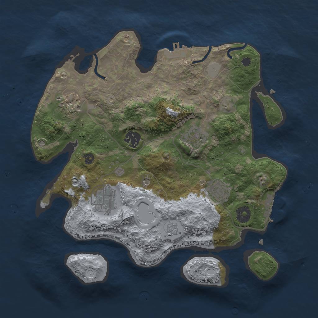 Rust Map: Procedural Map, Size: 3000, Seed: 29458, 12 Monuments