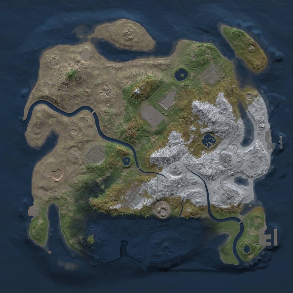 Rust Map: Procedural Map, Size: 3500, Seed: 474329422, 15 Monuments