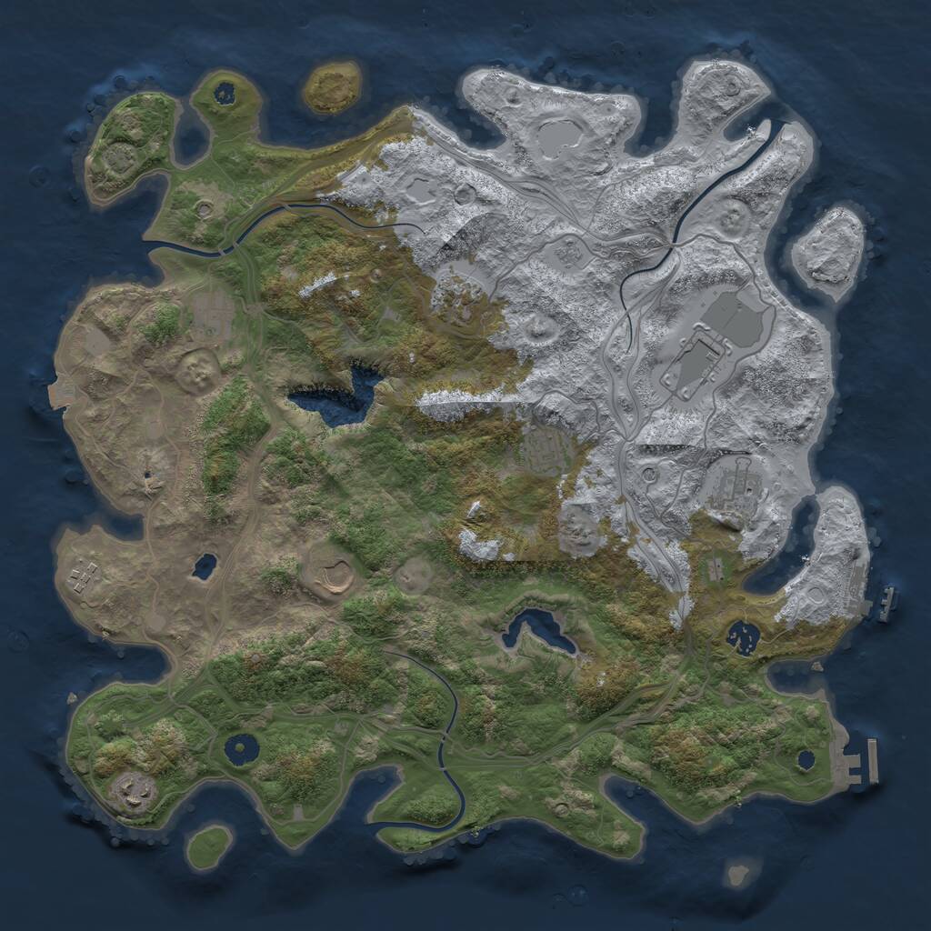 Rust Map: Procedural Map, Size: 4250, Seed: 1231815020, 15 Monuments
