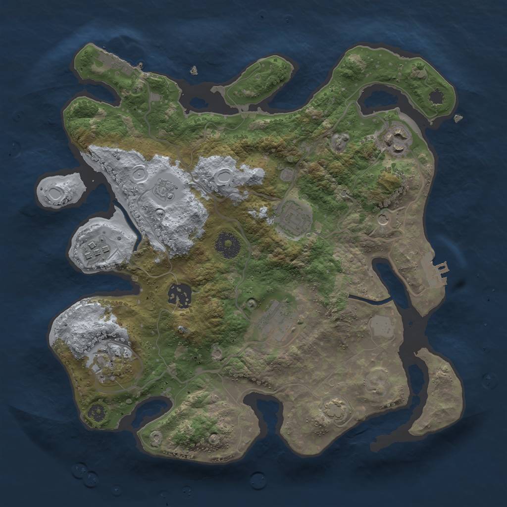 Rust Map: Procedural Map, Size: 3000, Seed: 30666, 14 Monuments