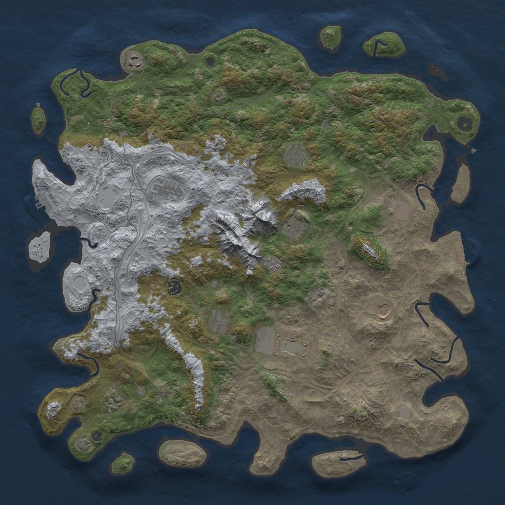 Rust Map: Procedural Map, Size: 5000, Seed: 24235837, 19 Monuments