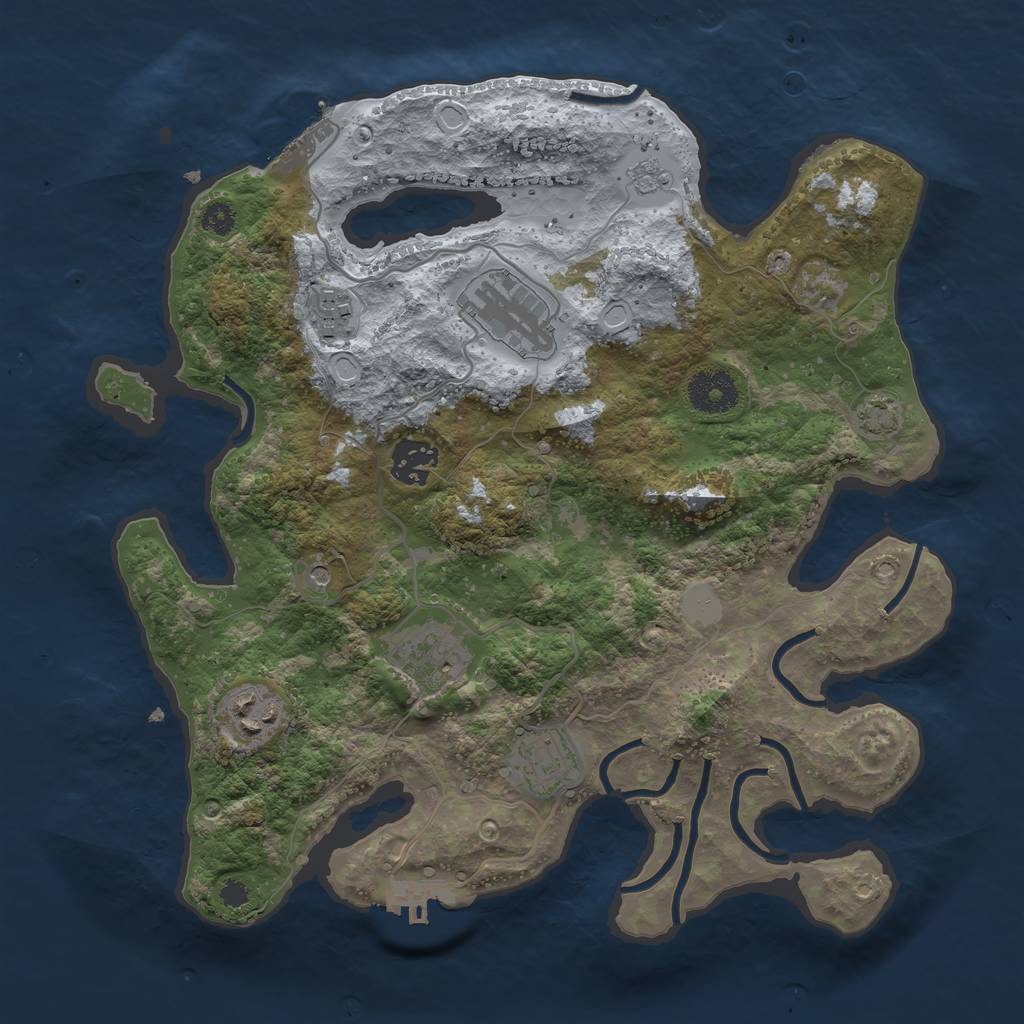 Rust Map: Procedural Map, Size: 3250, Seed: 3352, 14 Monuments