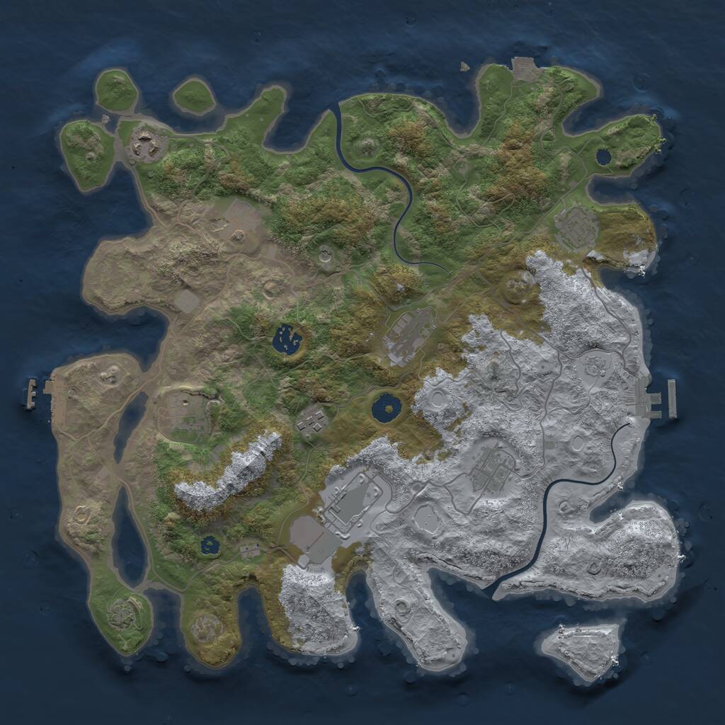 Rust Map: Procedural Map, Size: 3800, Seed: 590508, 15 Monuments