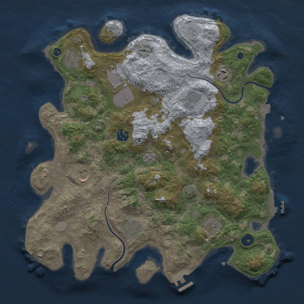 Rust Map: Procedural Map, Size: 3800, Seed: 622900, 15 Monuments