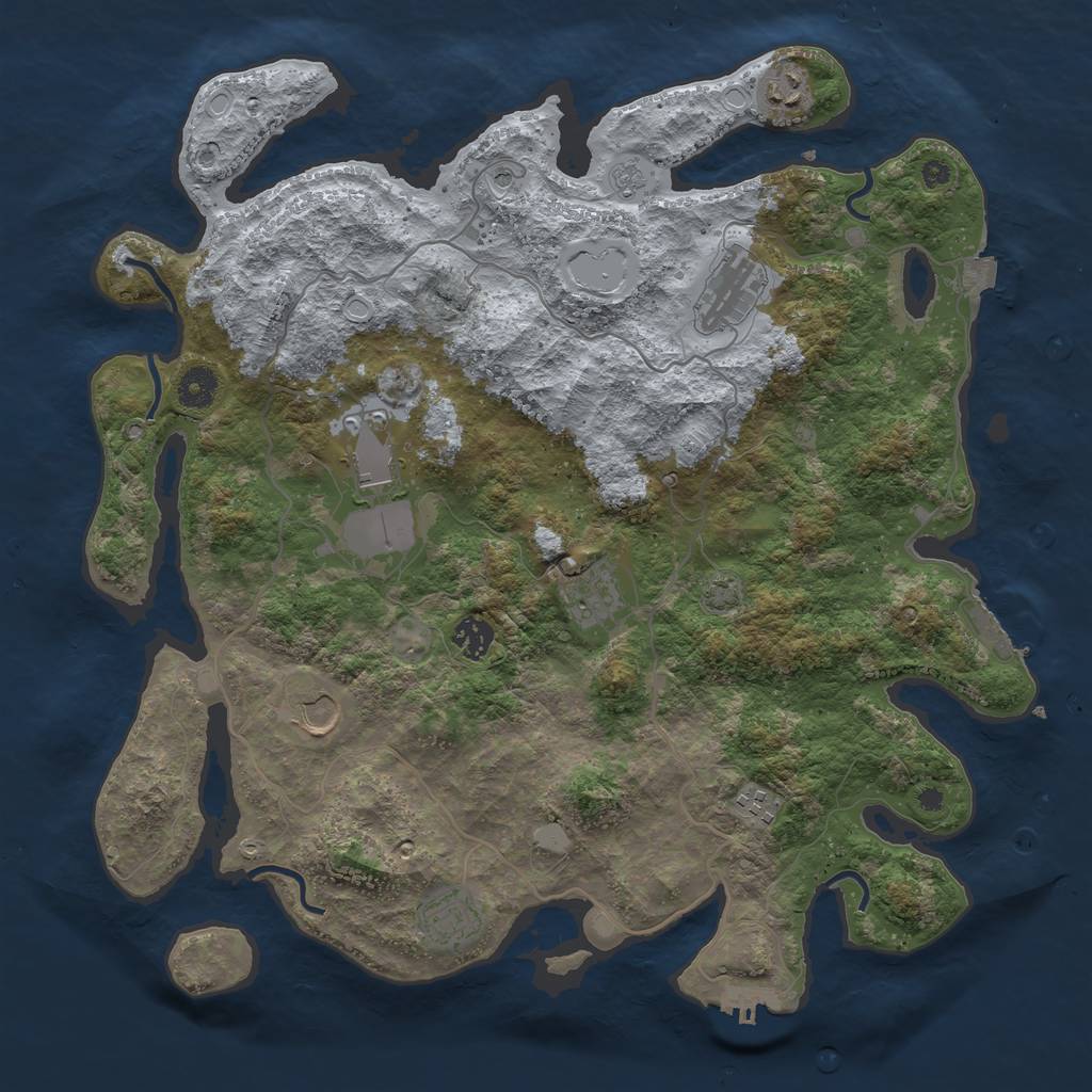 Rust Map: Procedural Map, Size: 4000, Seed: 46840, 16 Monuments