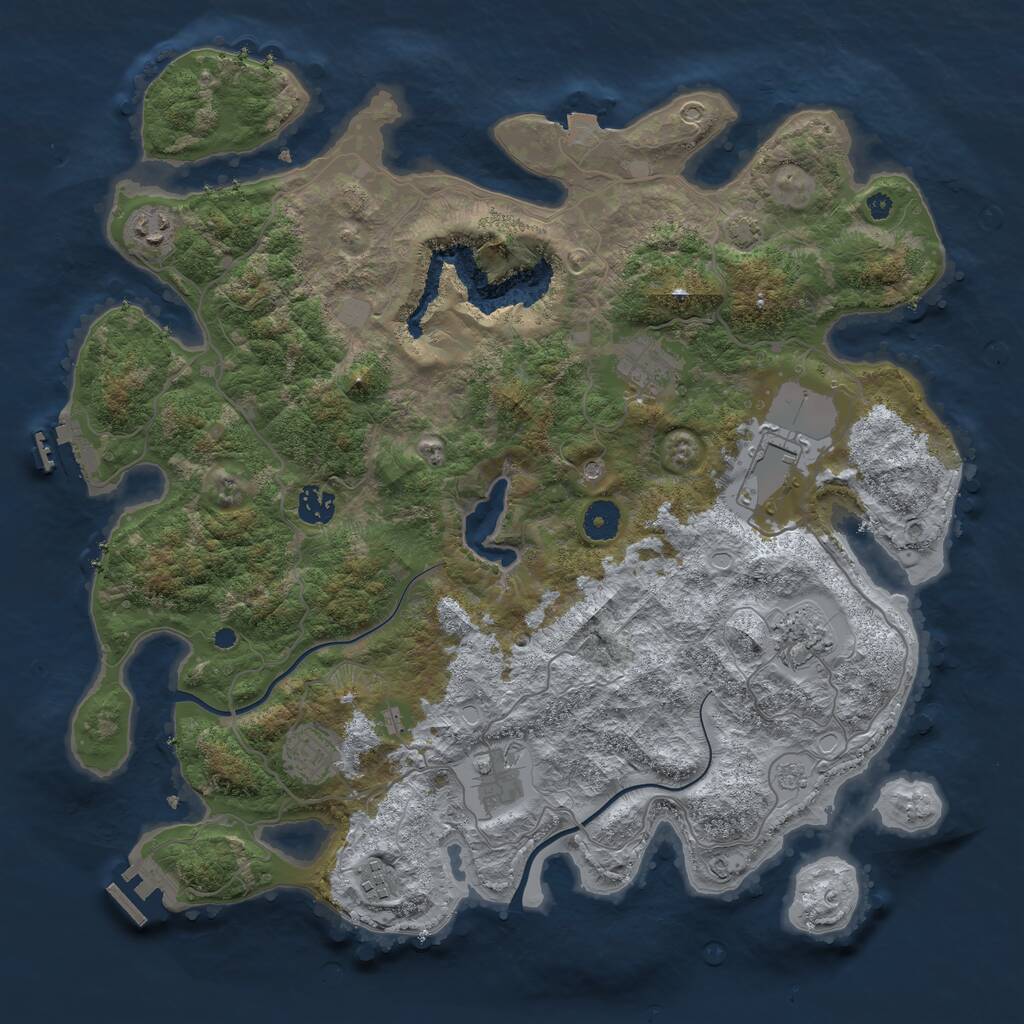 Rust Map: Procedural Map, Size: 4000, Seed: 112954, 14 Monuments