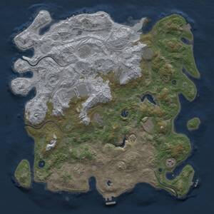 Thumbnail Rust Map: Procedural Map, Size: 4499, Seed: 740645957, 16 Monuments