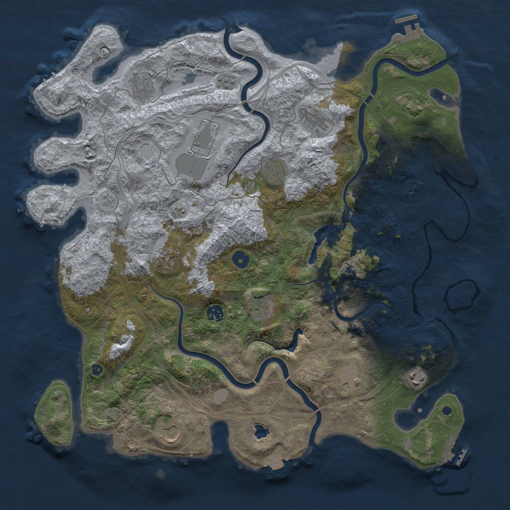 Rust Map: Procedural Map, Size: 4499, Seed: 740645957, 17 Monuments
