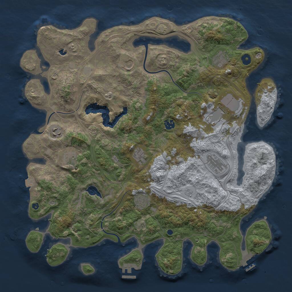 Rust Map: Procedural Map, Size: 4250, Seed: 884416414, 16 Monuments