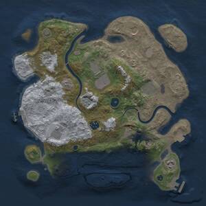 Thumbnail Rust Map: Procedural Map, Size: 3500, Seed: 434023446, 15 Monuments