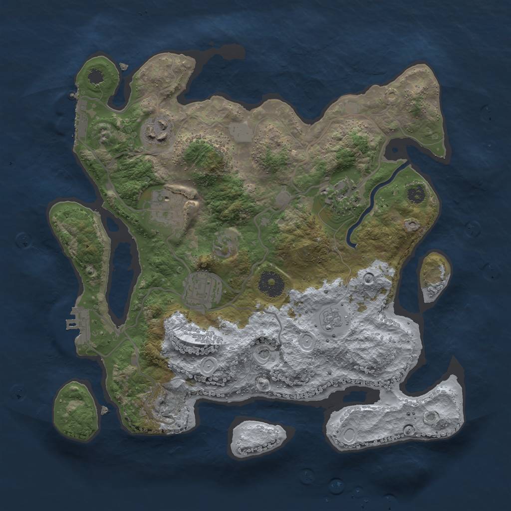 Rust Map: Procedural Map, Size: 3000, Seed: 29660, 11 Monuments