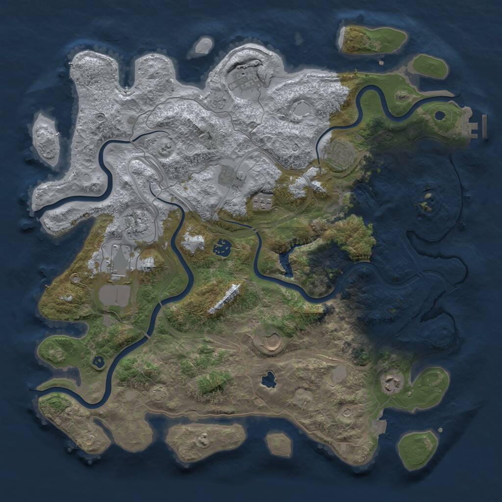 Rust Map: Procedural Map, Size: 4250, Seed: 1679, 14 Monuments