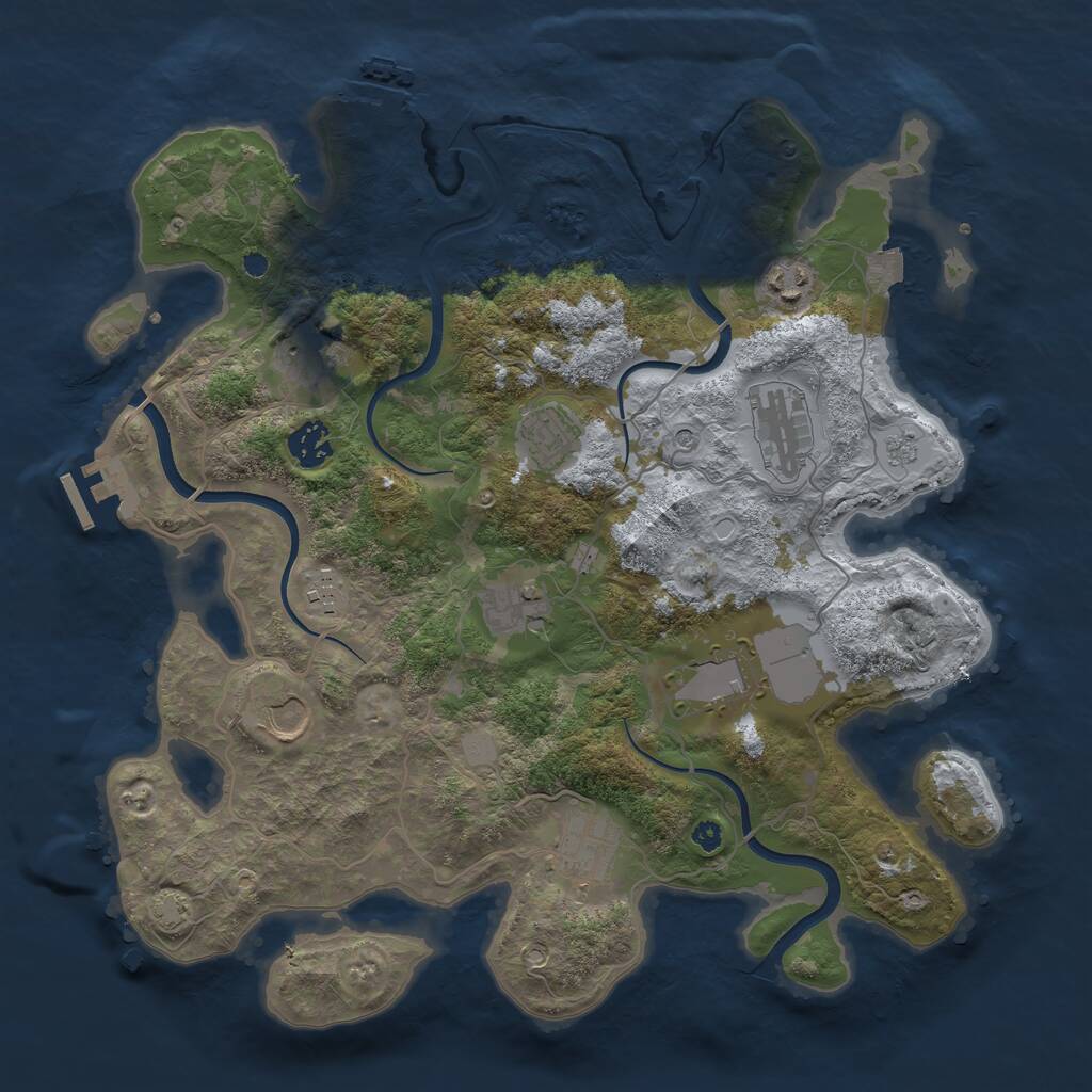 Rust Map: Procedural Map, Size: 3700, Seed: 66567429, 16 Monuments