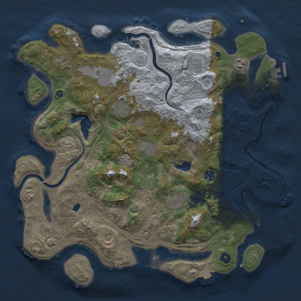 Rust Map: Procedural Map, Size: 4250, Seed: 301438011, 16 Monuments