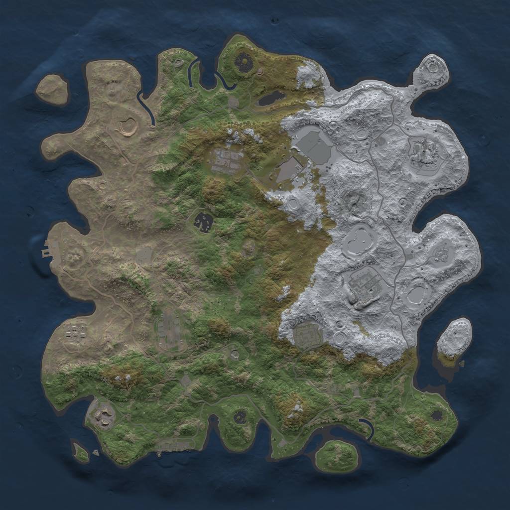 Rust Map: Procedural Map, Size: 4000, Seed: 1600539727, 17 Monuments