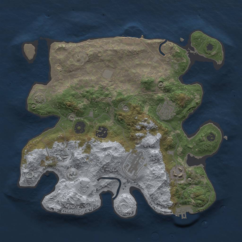 Rust Map: Procedural Map, Size: 3000, Seed: 14023, 13 Monuments