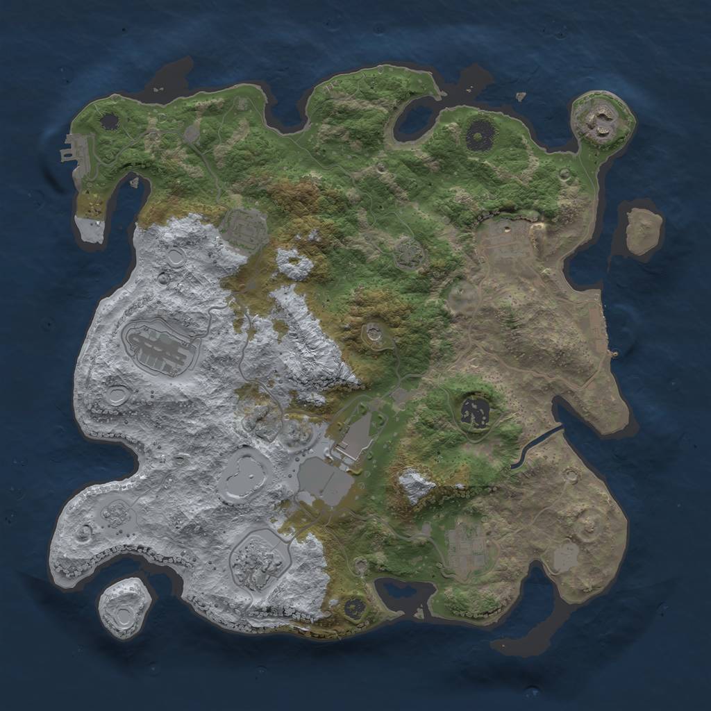 Rust Map: Procedural Map, Size: 3500, Seed: 1811288291, 16 Monuments