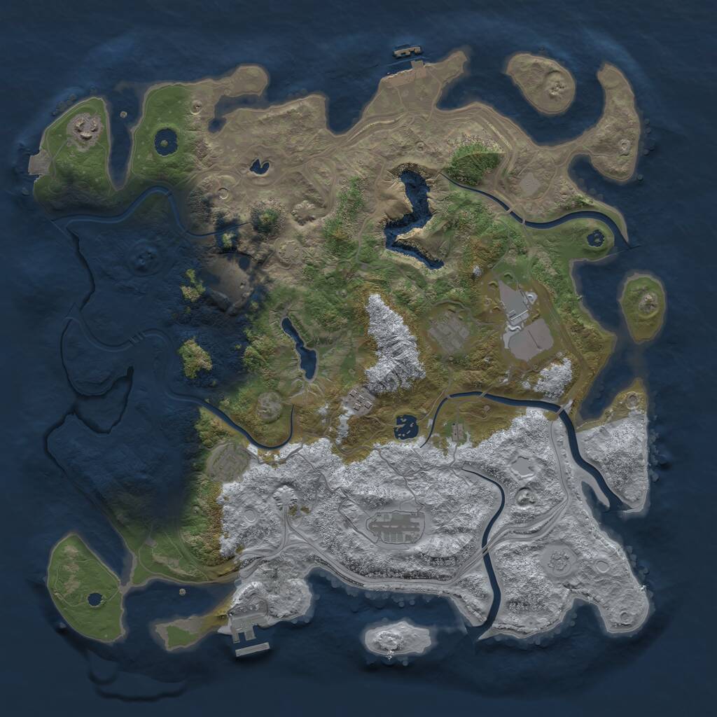 Rust Map: Procedural Map, Size: 4250, Seed: 791514, 14 Monuments