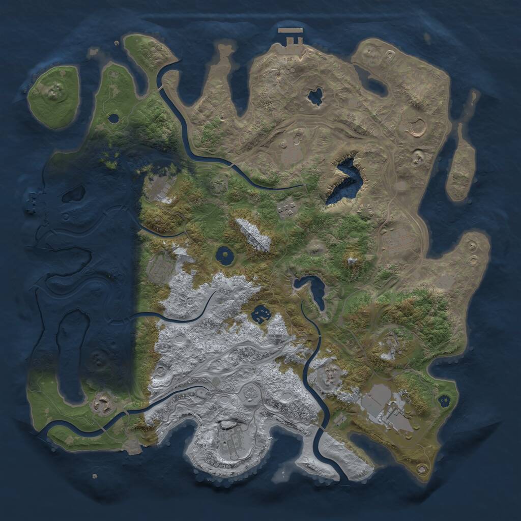 Rust Map: Procedural Map, Size: 4300, Seed: 489797871, 17 Monuments