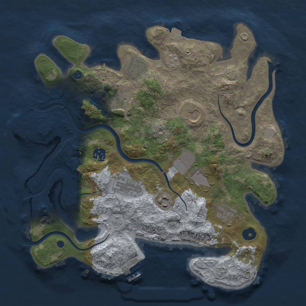 Rust Map: Procedural Map, Size: 3500, Seed: 2000149088, 15 Monuments