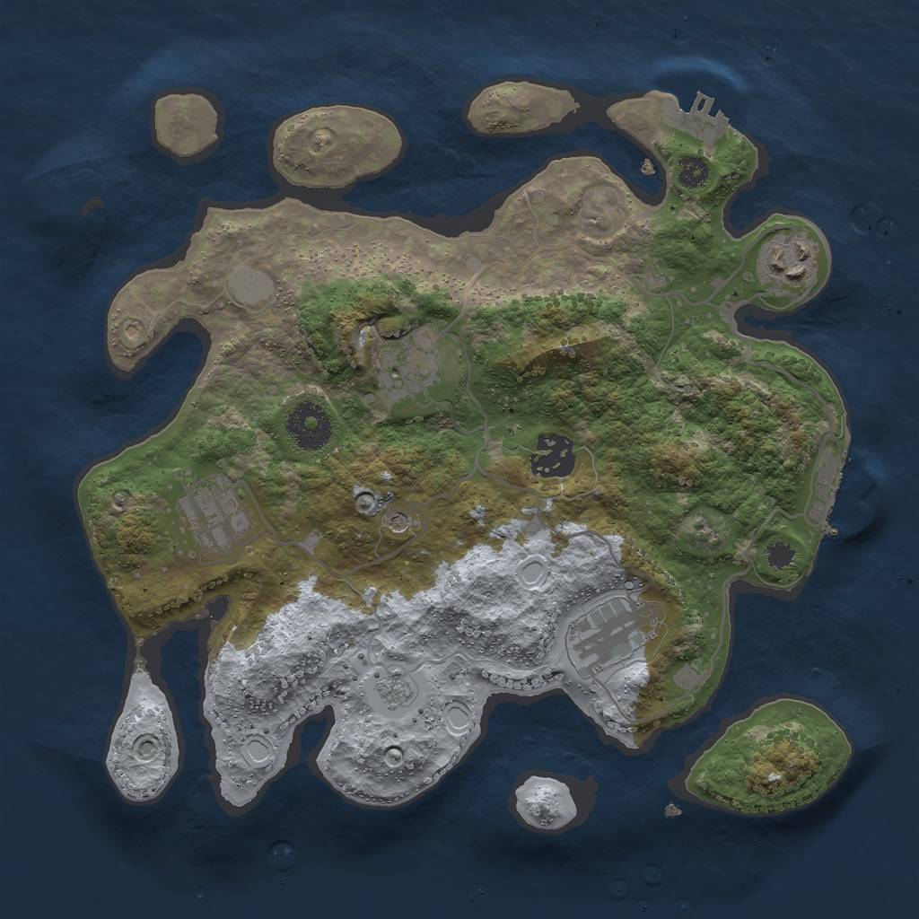 Rust Map: Procedural Map, Size: 3000, Seed: 396137153, 12 Monuments