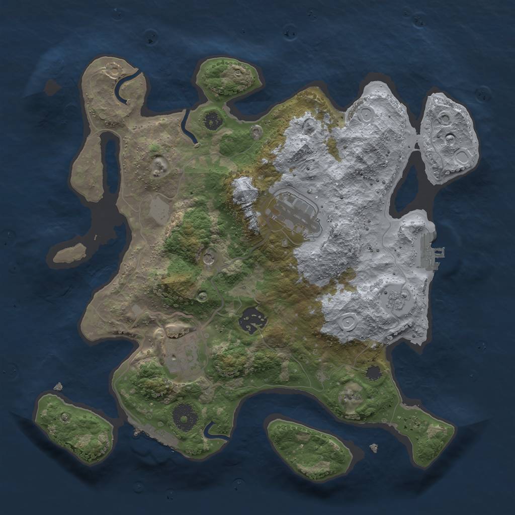 Rust Map: Procedural Map, Size: 3000, Seed: 117959013, 10 Monuments