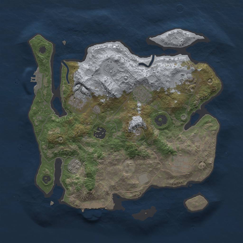 Rust Map: Procedural Map, Size: 3000, Seed: 710210160, 13 Monuments