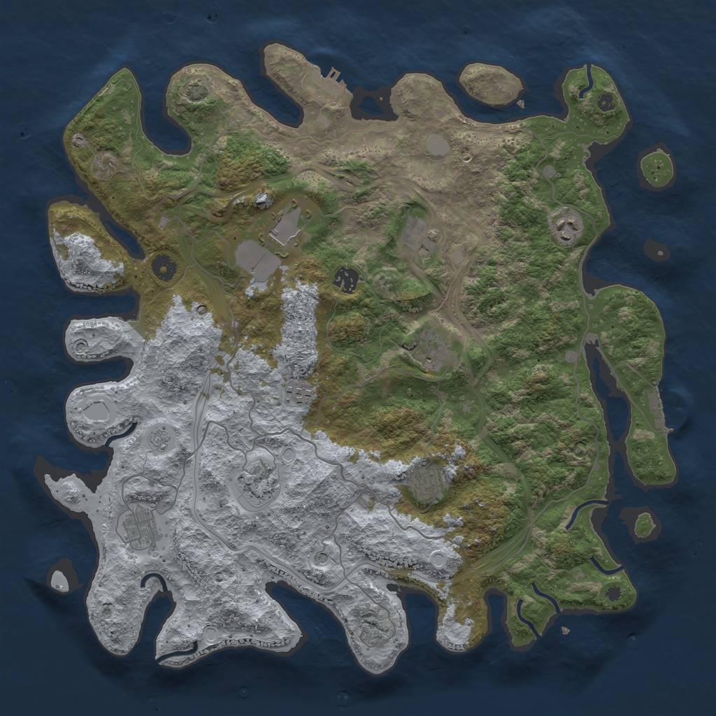 Rust Map: Procedural Map, Size: 4250, Seed: 1707252767, 17 Monuments