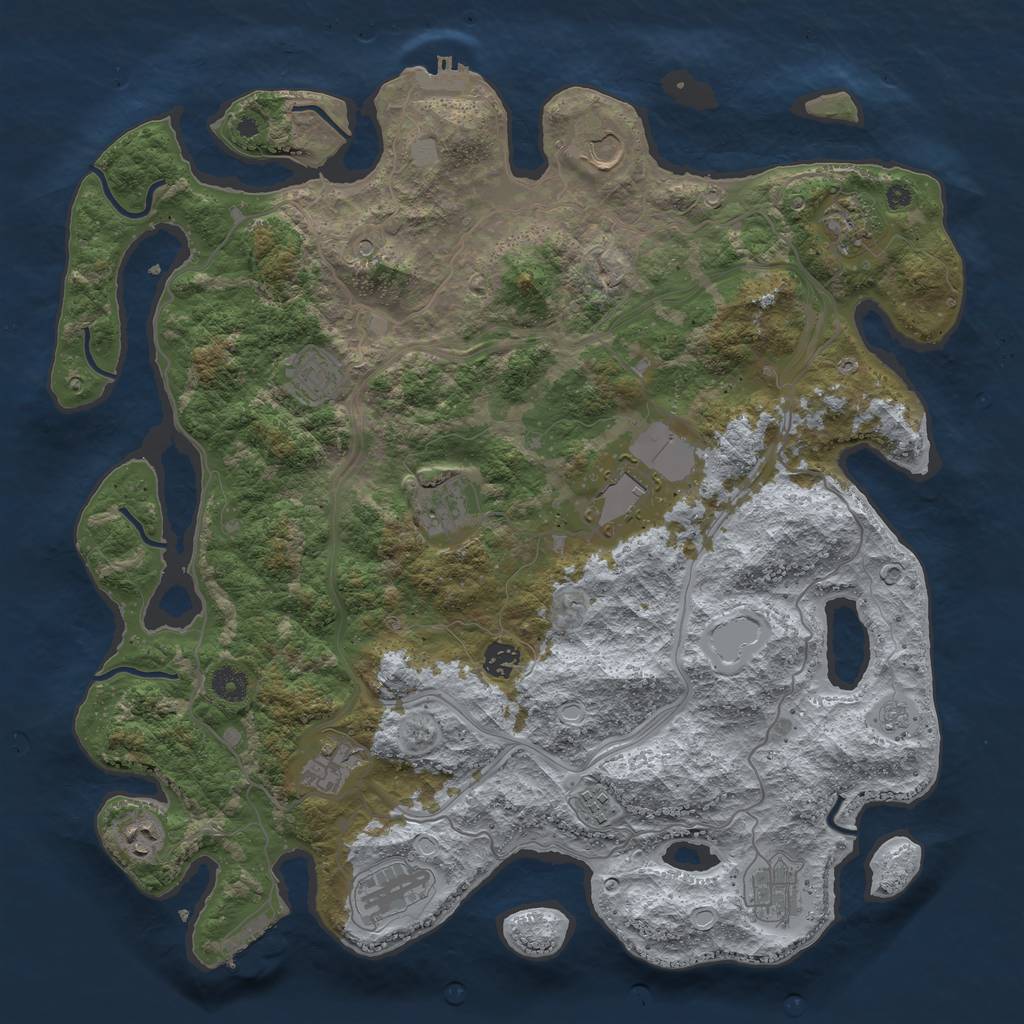 Rust Map: Procedural Map, Size: 4250, Seed: 506025172, 18 Monuments