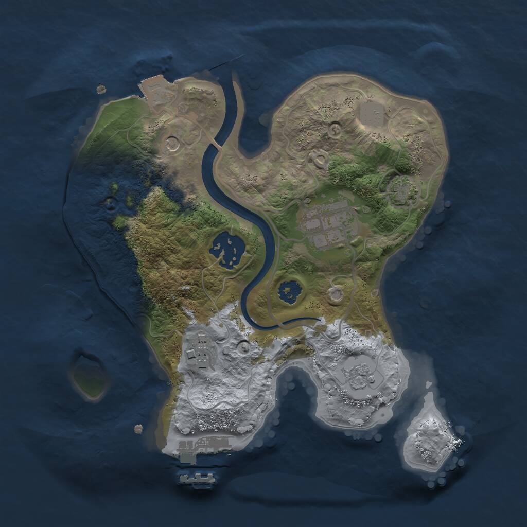 Rust Map: Procedural Map, Size: 2299, Seed: 50000, 8 Monuments