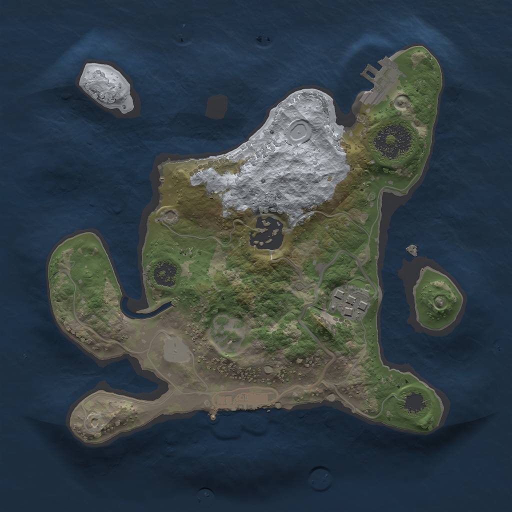 Rust Map: Procedural Map, Size: 2200, Seed: 1082977639, 7 Monuments