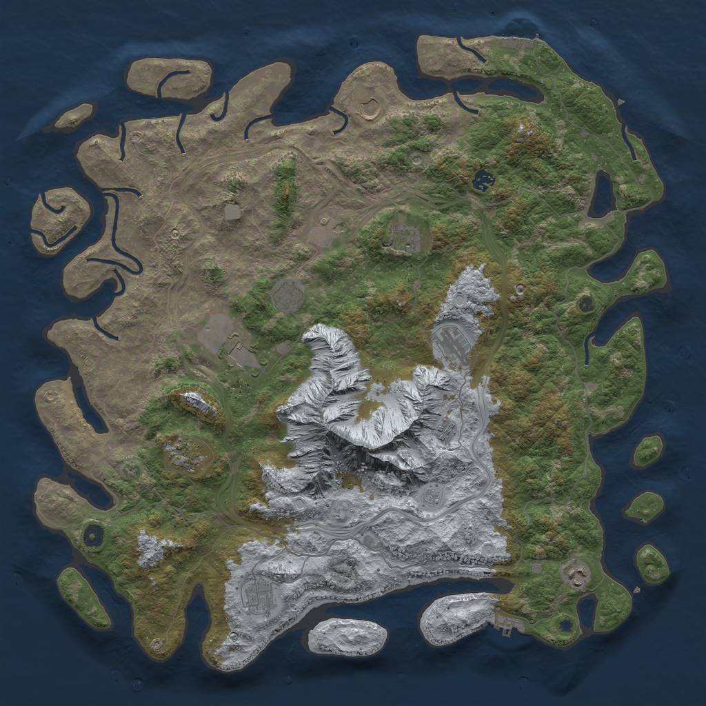 Rust Map: Procedural Map, Size: 5000, Seed: 83187815, 18 Monuments