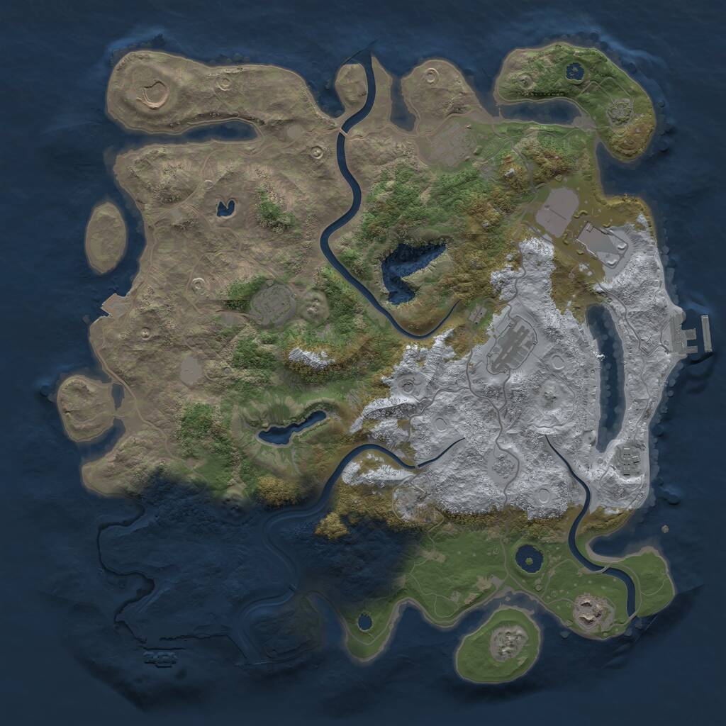 Rust Map: Procedural Map, Size: 4000, Seed: 2020866358, 13 Monuments