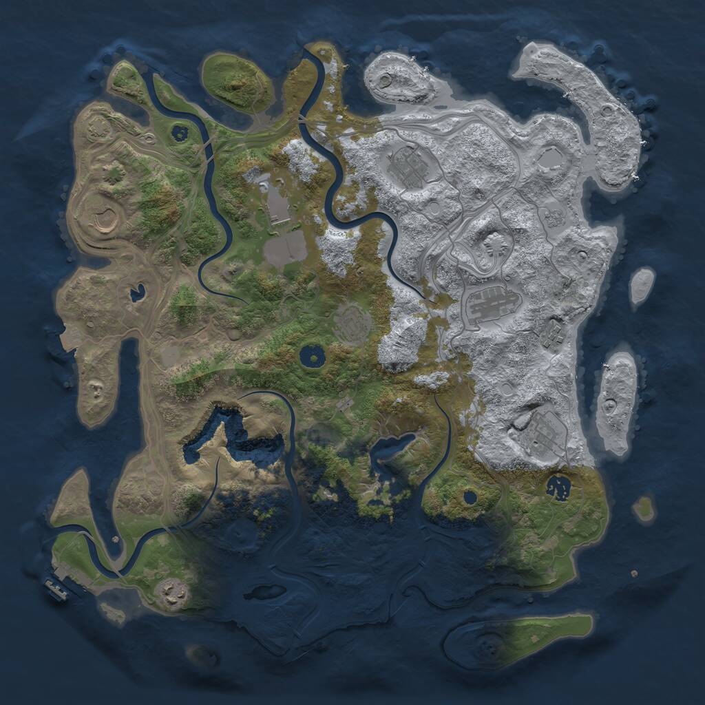 Rust Map: Procedural Map, Size: 4250, Seed: 803428, 14 Monuments