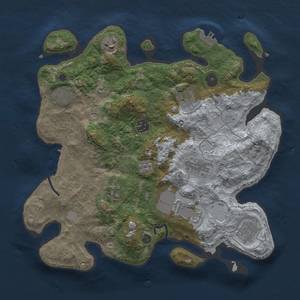 Thumbnail Rust Map: Procedural Map, Size: 3500, Seed: 1175991016, 16 Monuments