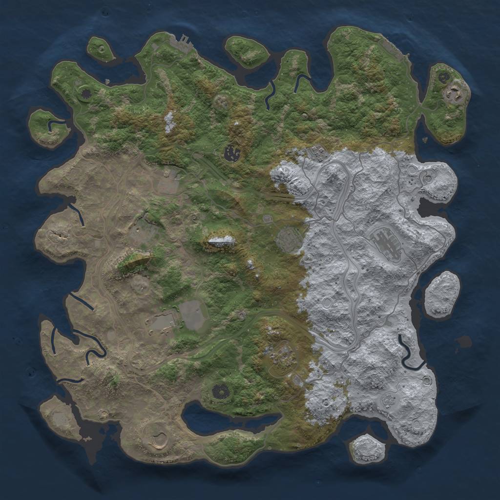 Rust Map: Procedural Map, Size: 4500, Seed: 104938784, 17 Monuments
